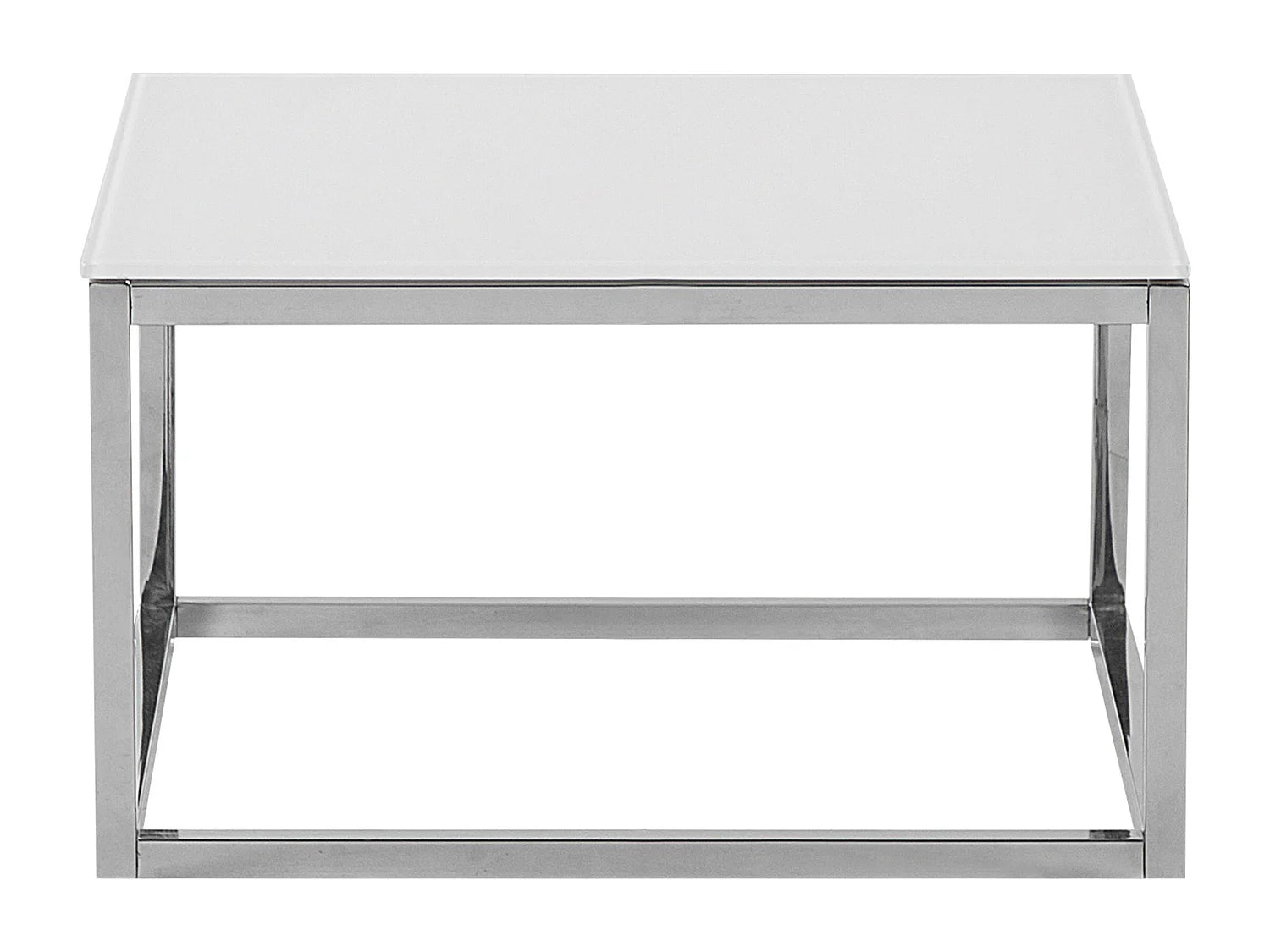 Bout de canapé carré en verre blanc – CRISTO