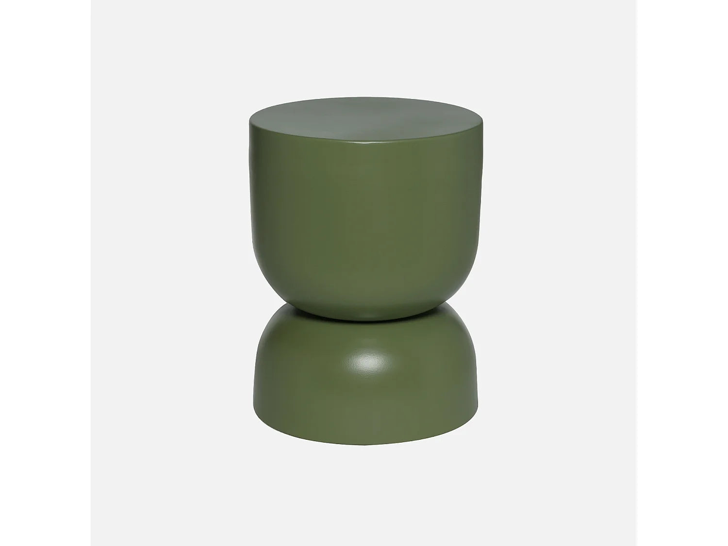 Bout de canapé rond en métal vert kaki – PRADO