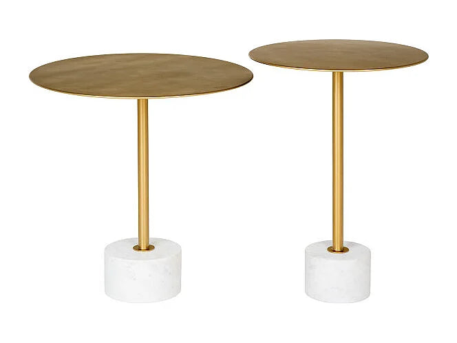 Bout de canapé d'angle effet marbre et laiton – LECCA