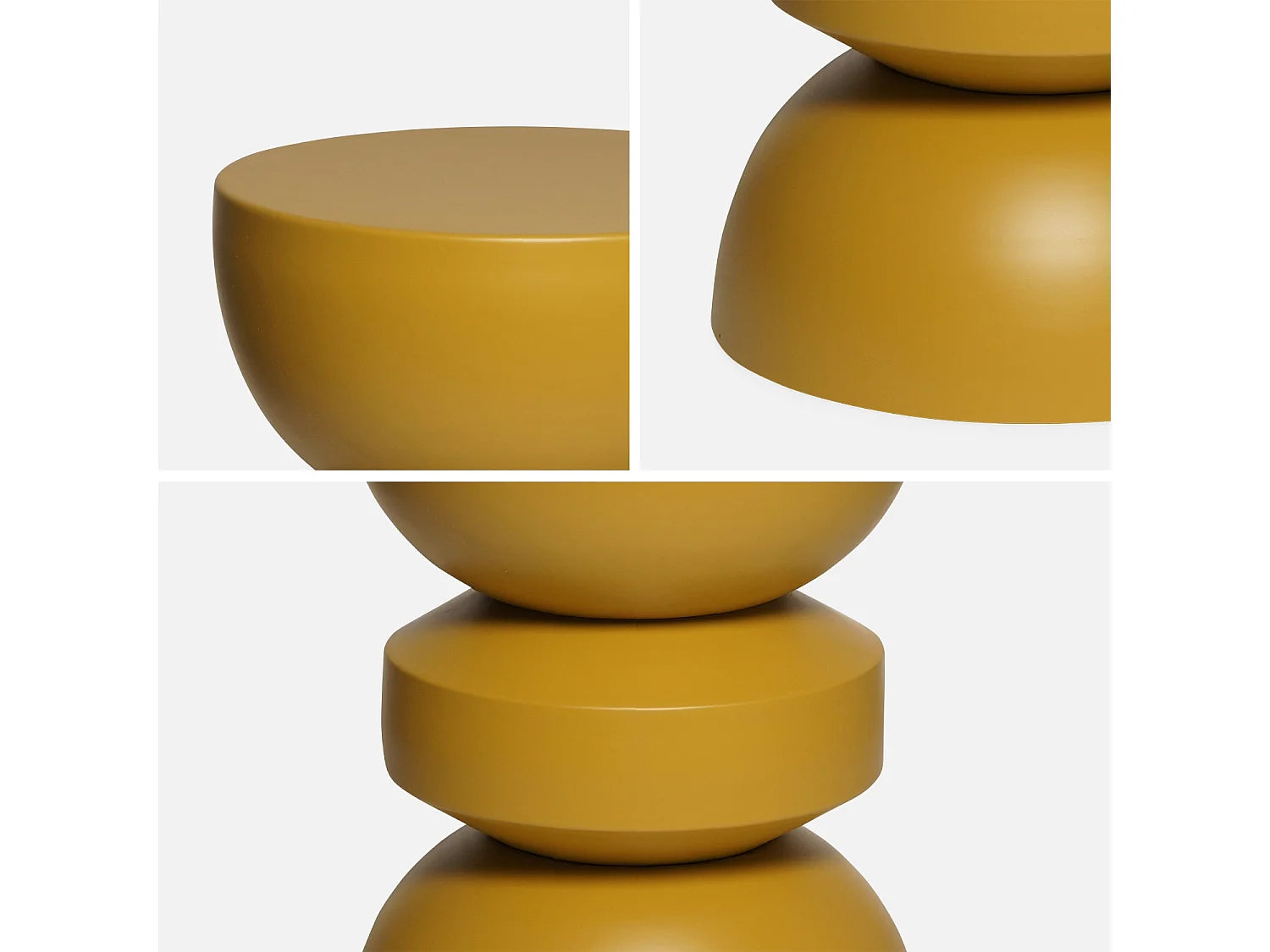 Bout de canapé rond en métal jaune moutarde – SAFRO