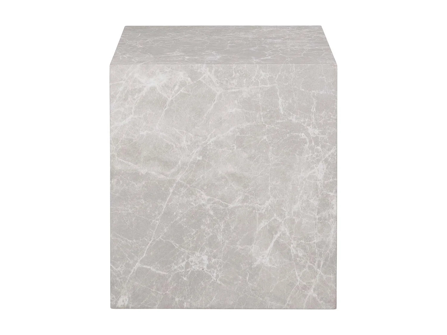 Bout de canapé rond effet marbre beige – PRADO