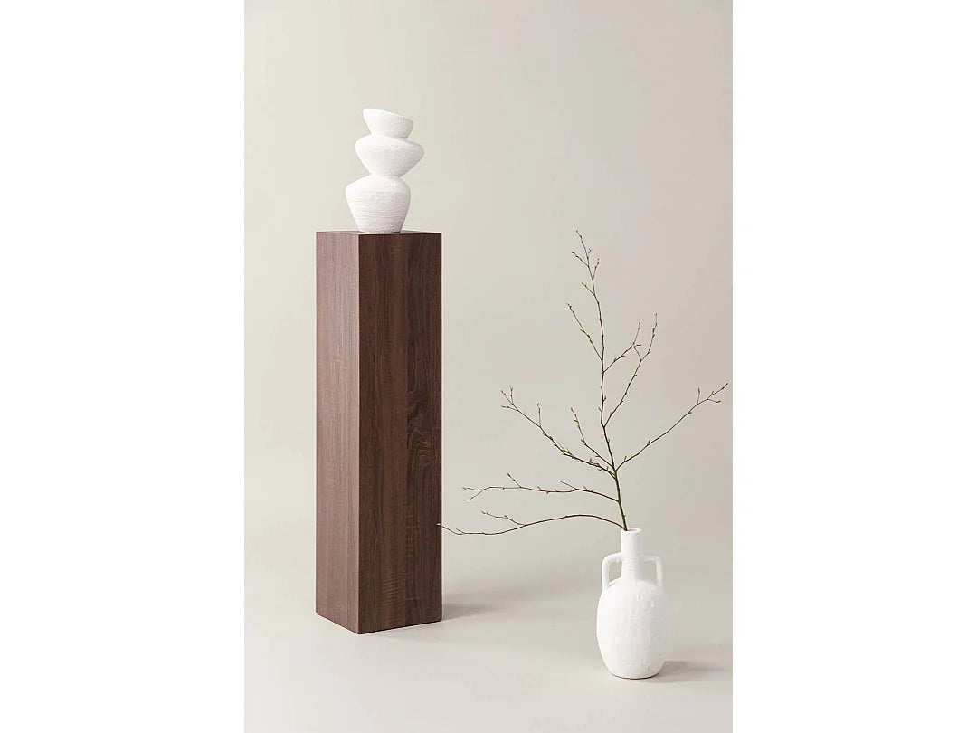Bout de canapé haut piédestal marron – COLUMNA