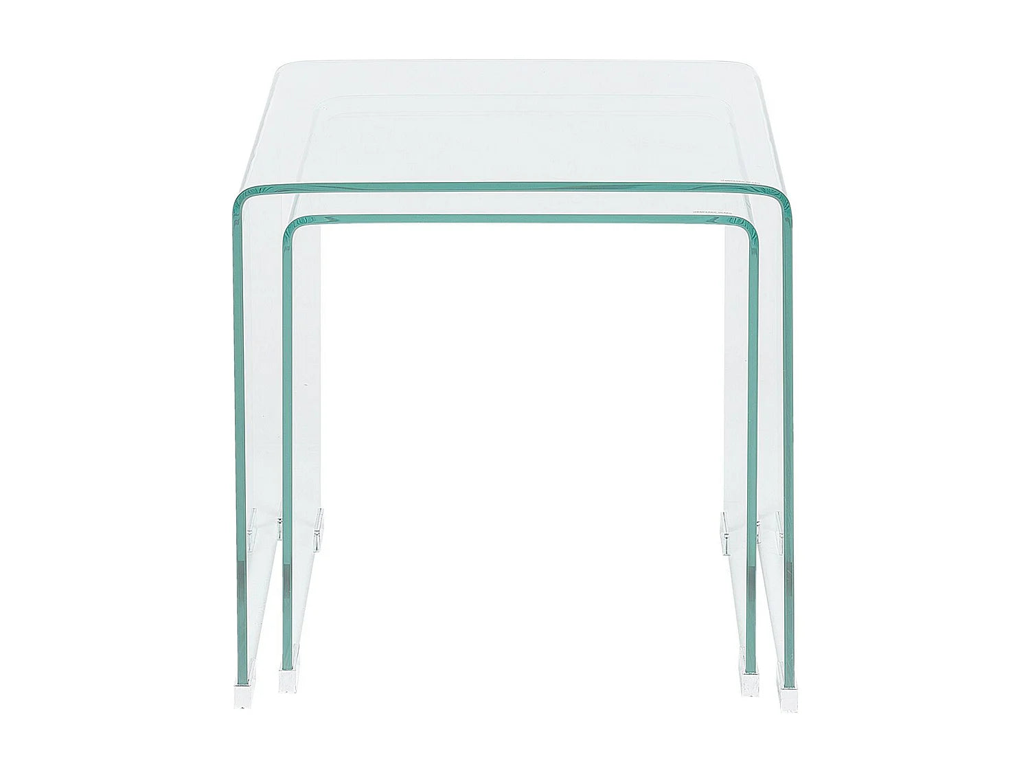 Bout de canapé en verre trempé transparent, lot de 2 – KENDALL