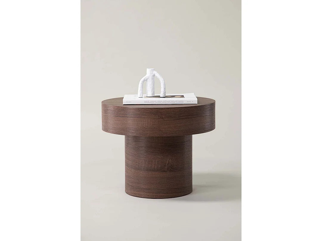 Bout de canapé cylindrique marron – MALU