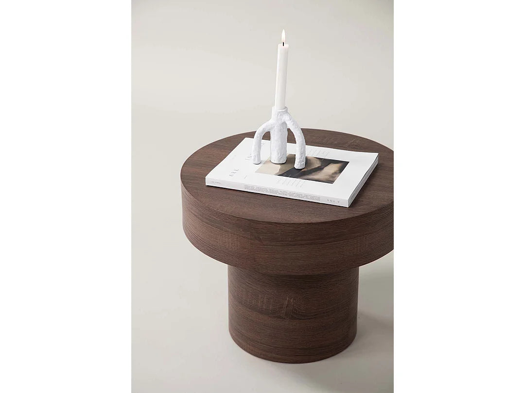 Bout de canapé cylindrique marron – MALU