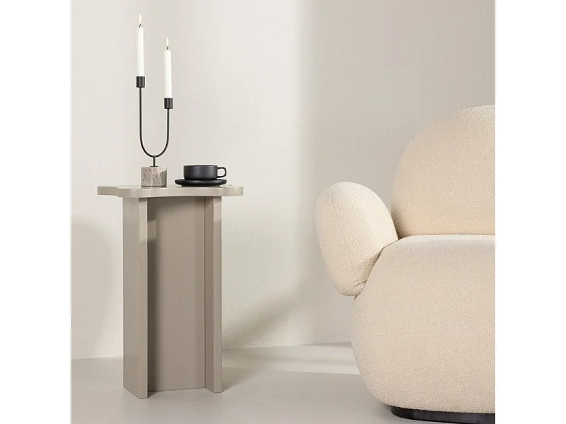 Bout de canapé d'angle design beige – MOLDE