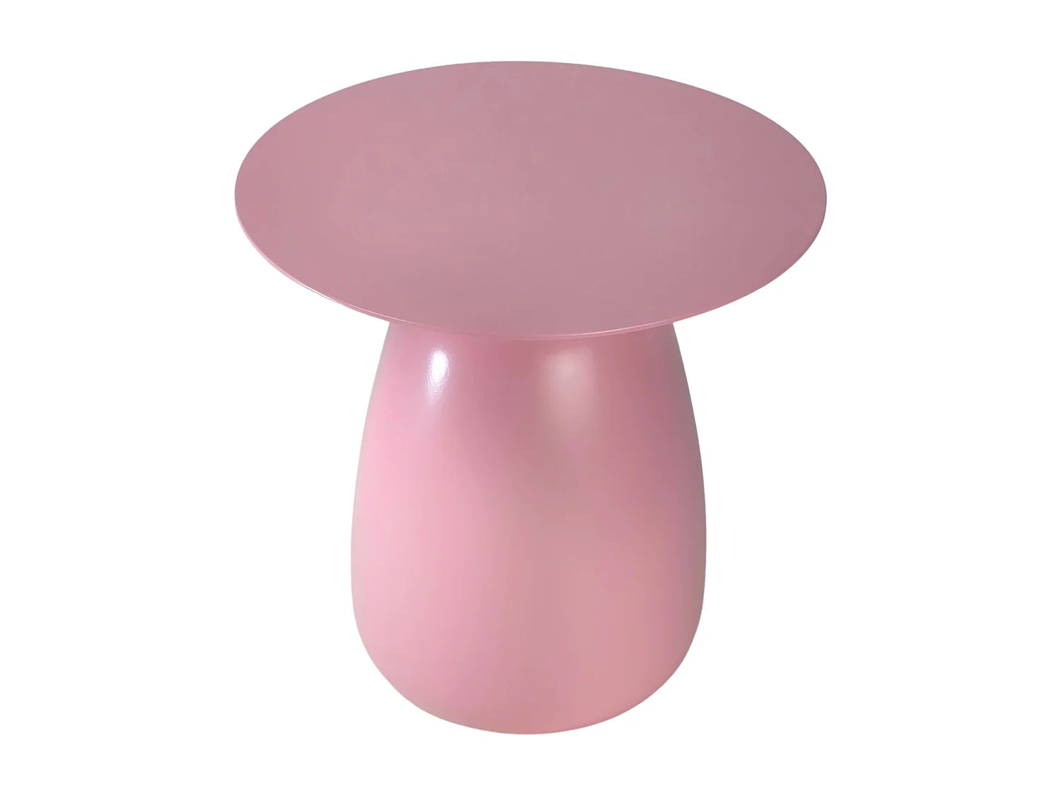 Bout de canapé rond en bois massif rose poudré – HANAKO