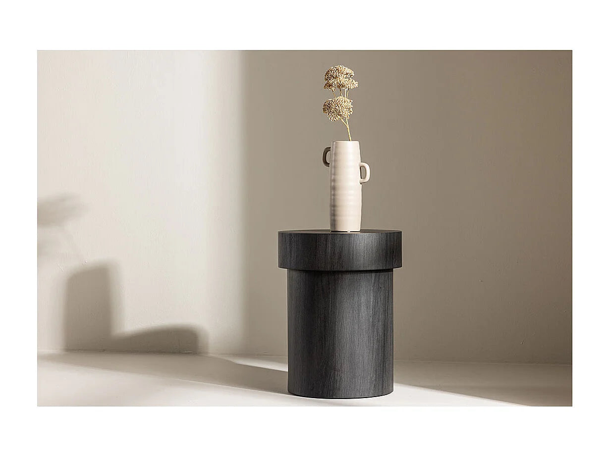 Bout de canapé d'angle rond en bois noir – MALUNG