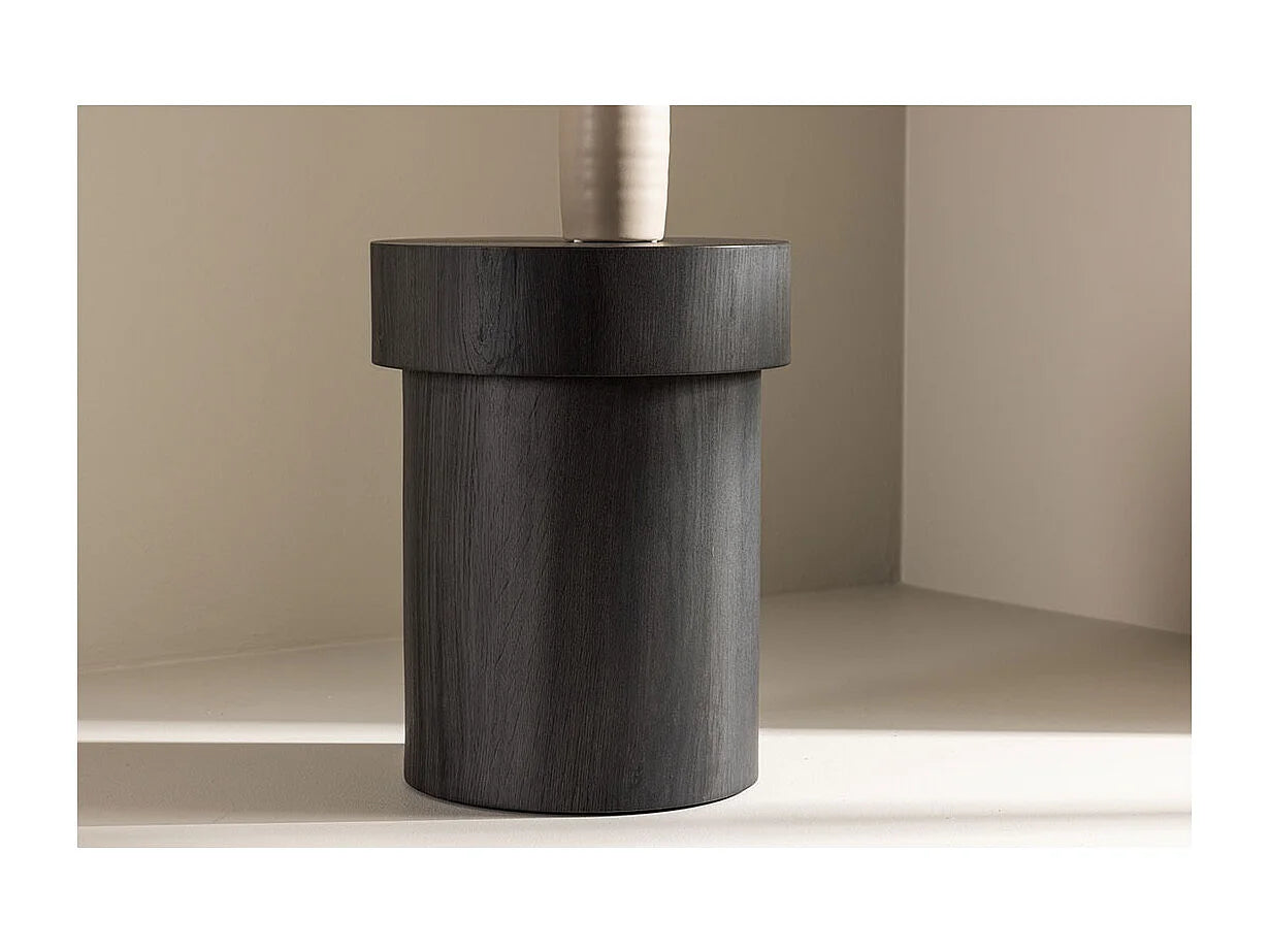 Bout de canapé d'angle rond en bois noir – MALUNG