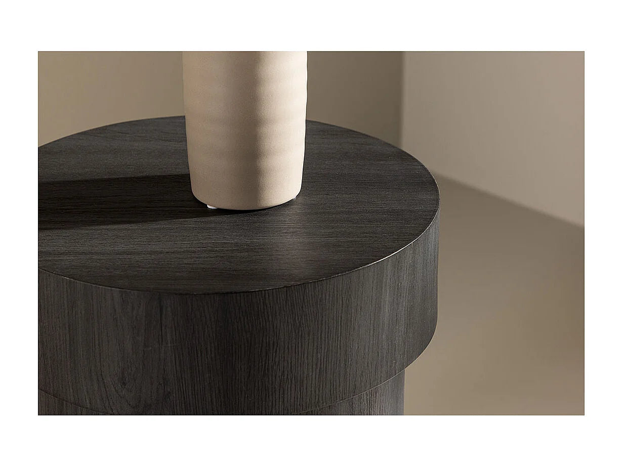 Bout de canapé d'angle rond en bois noir – MALUNG