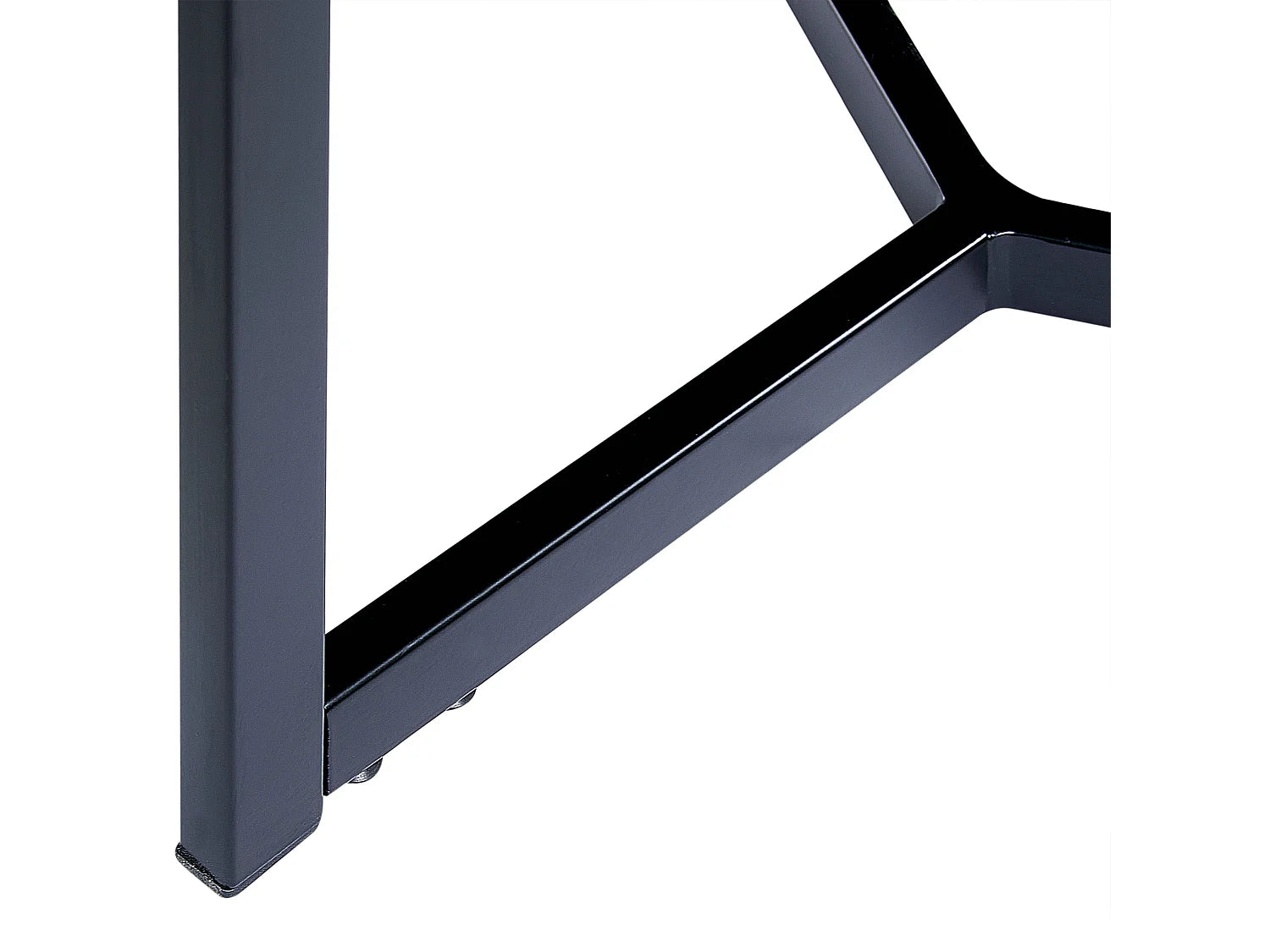 Bout de canapé rond bois foncé base triangle – TRIGO