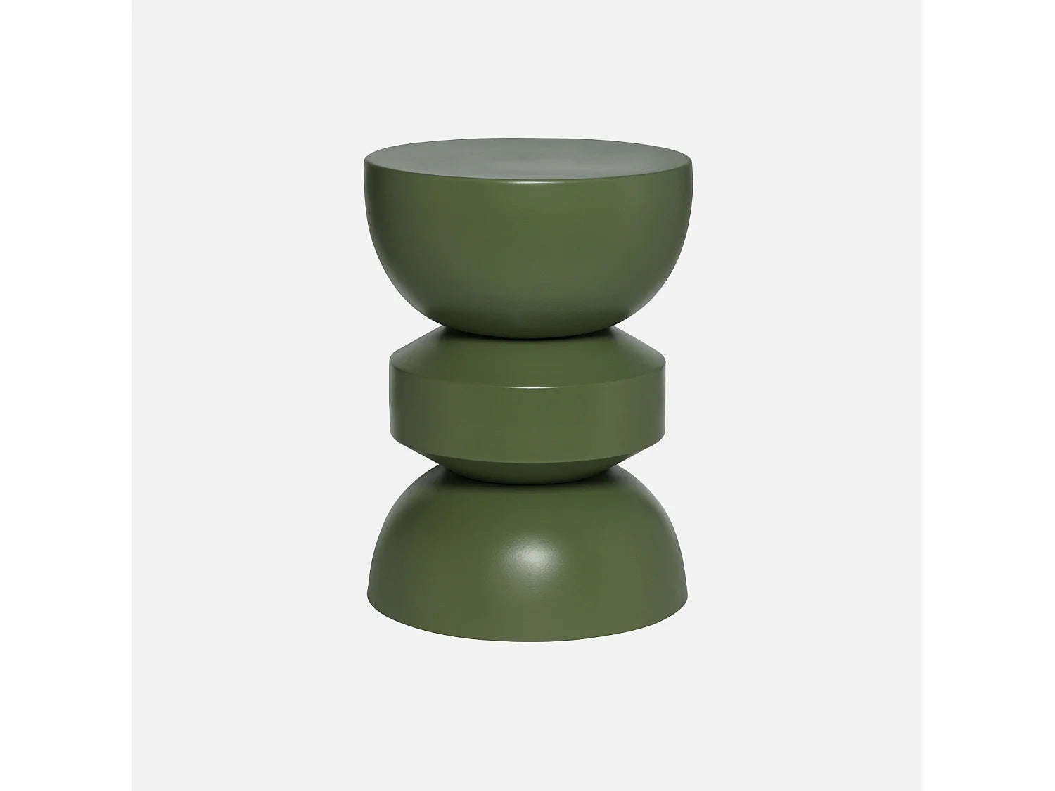 Bout de canapé rond en métal vert kaki – FOLIA
