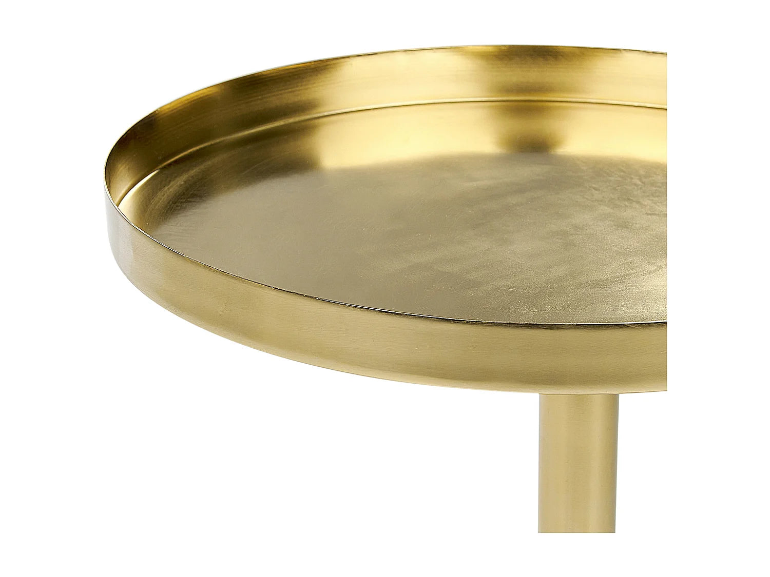 Bout de canapé métal doré et marbre blanc – CAMÉO