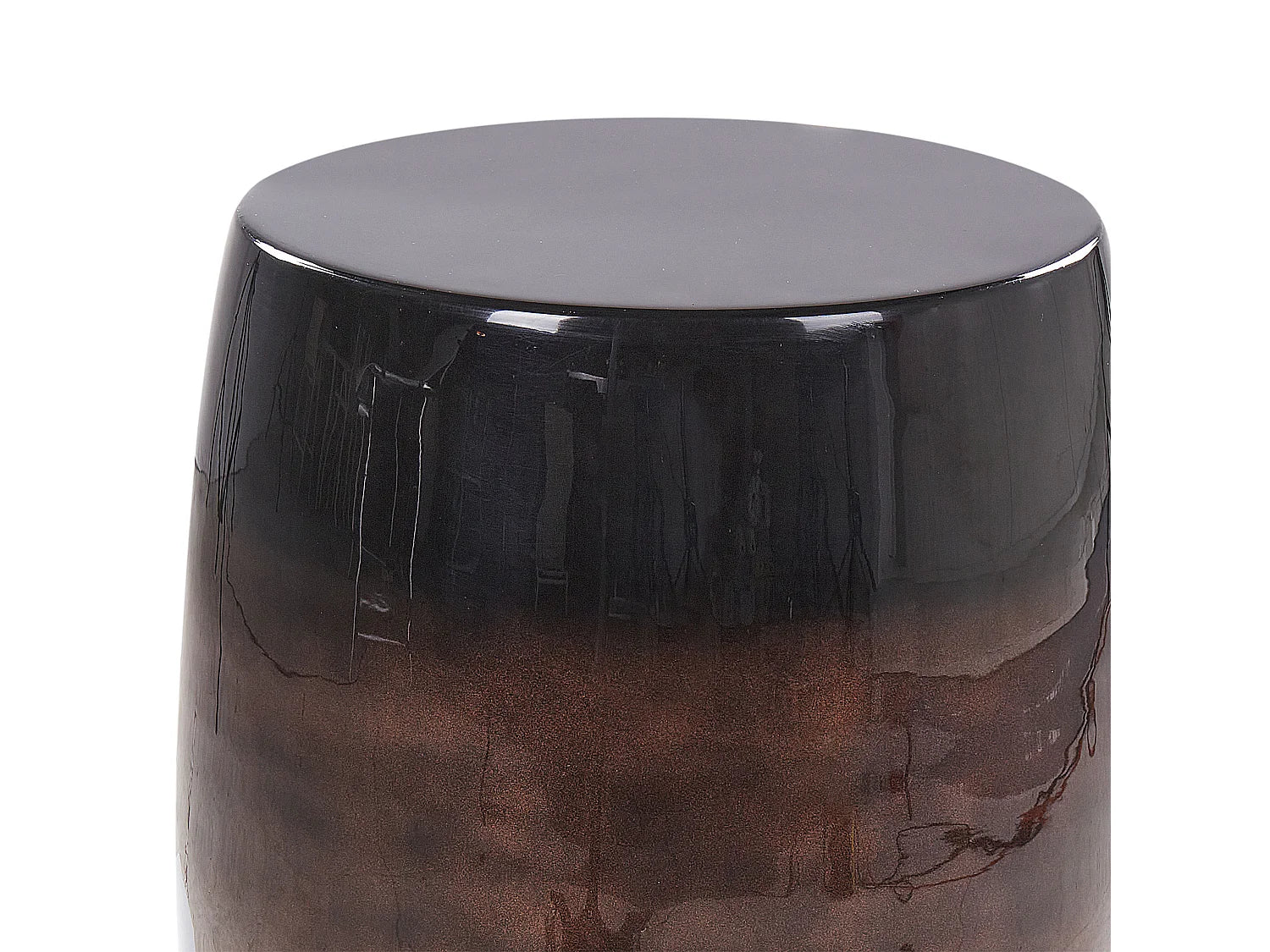 Bout de canapé rond métal marron doré brillant – CUIVRA