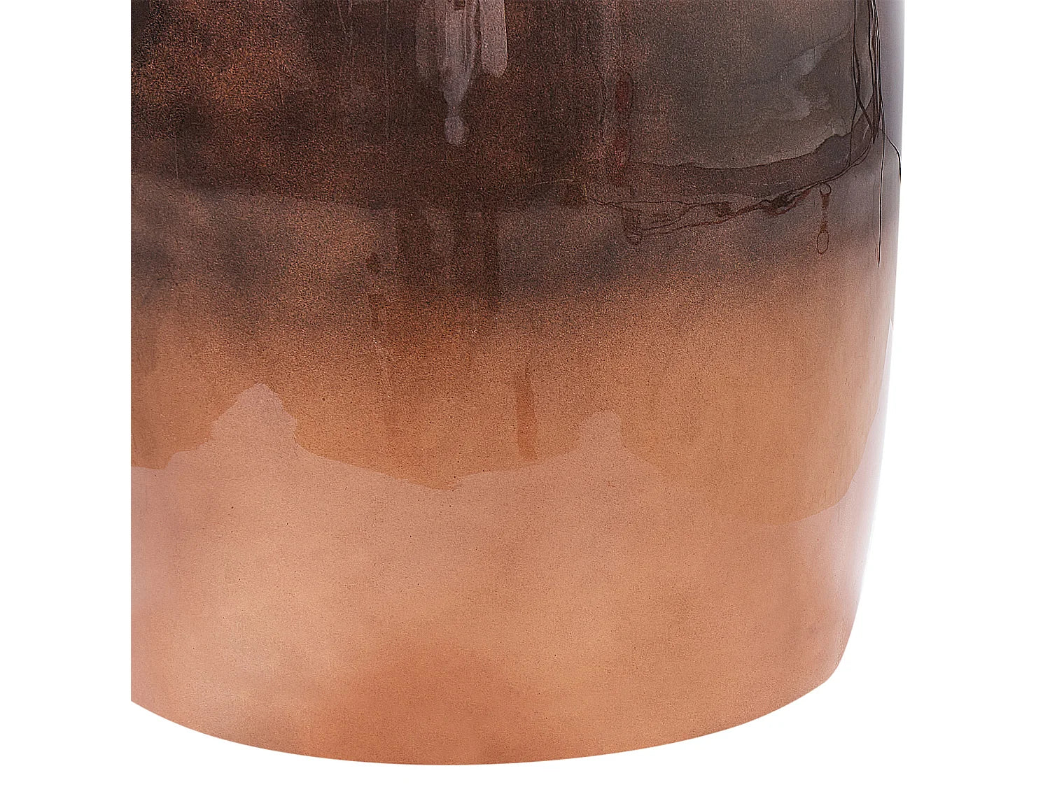 Bout de canapé rond métal marron doré brillant – CUIVRA