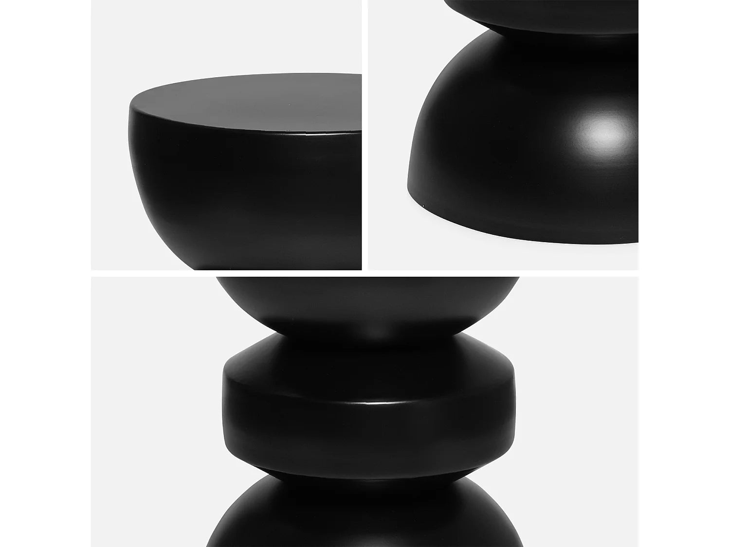 Bout de canapé rond en métal noir – ASSA
