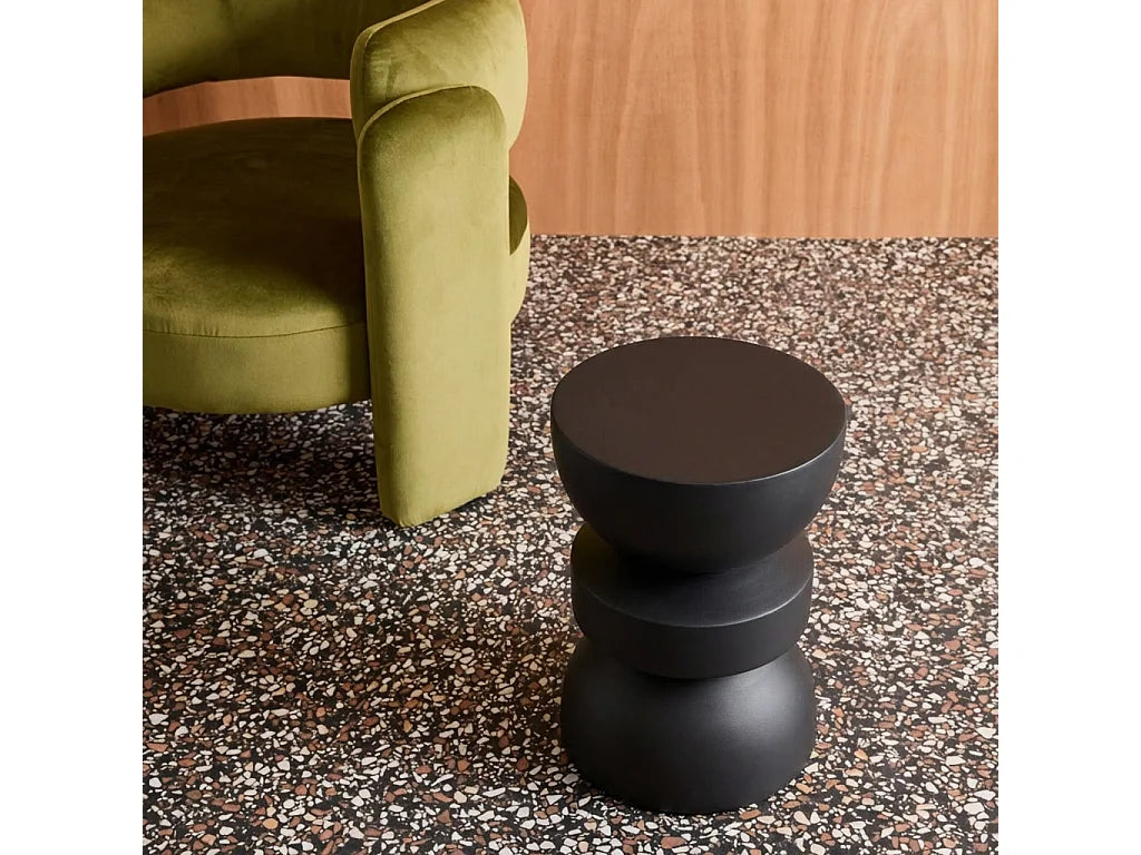 Bout de canapé rond en métal noir – ASSA
