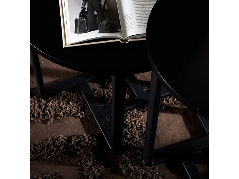 Bout de canapé carré noir élégant – ONYX