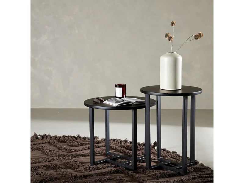 Bout de canapé carré noir élégant – ONYX