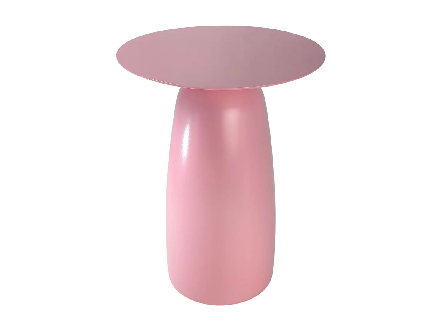 Bout de canapé rond en bois massif rose poudré – AYUMI