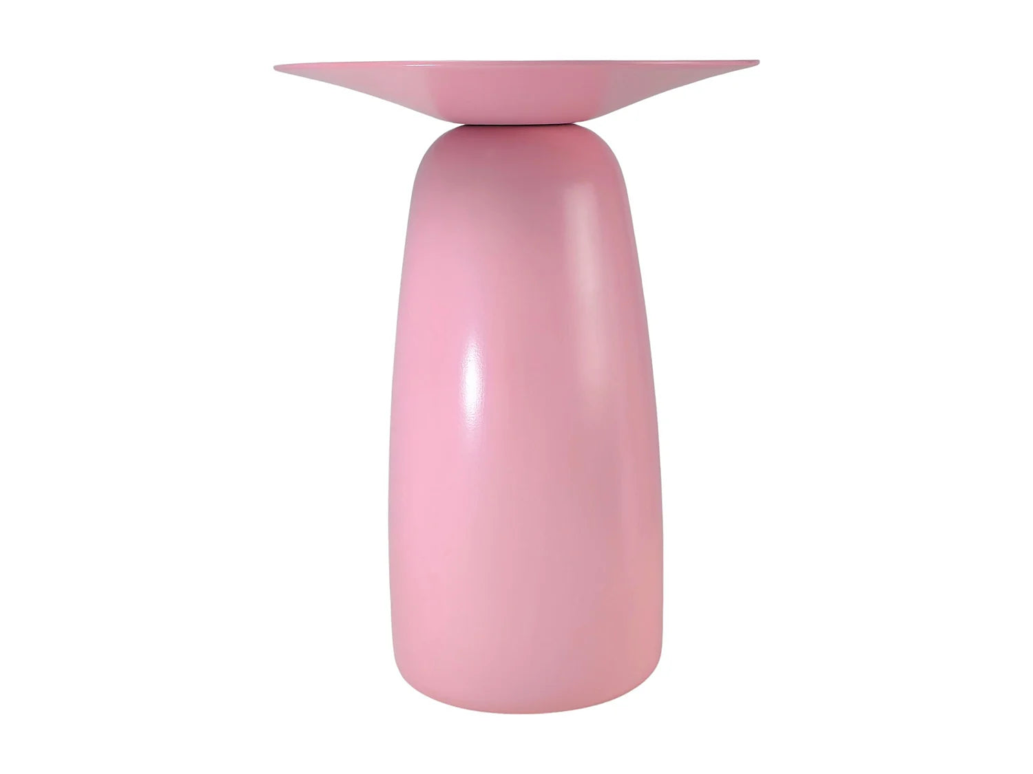 Bout de canapé rond en bois massif rose poudré – AYUMI
