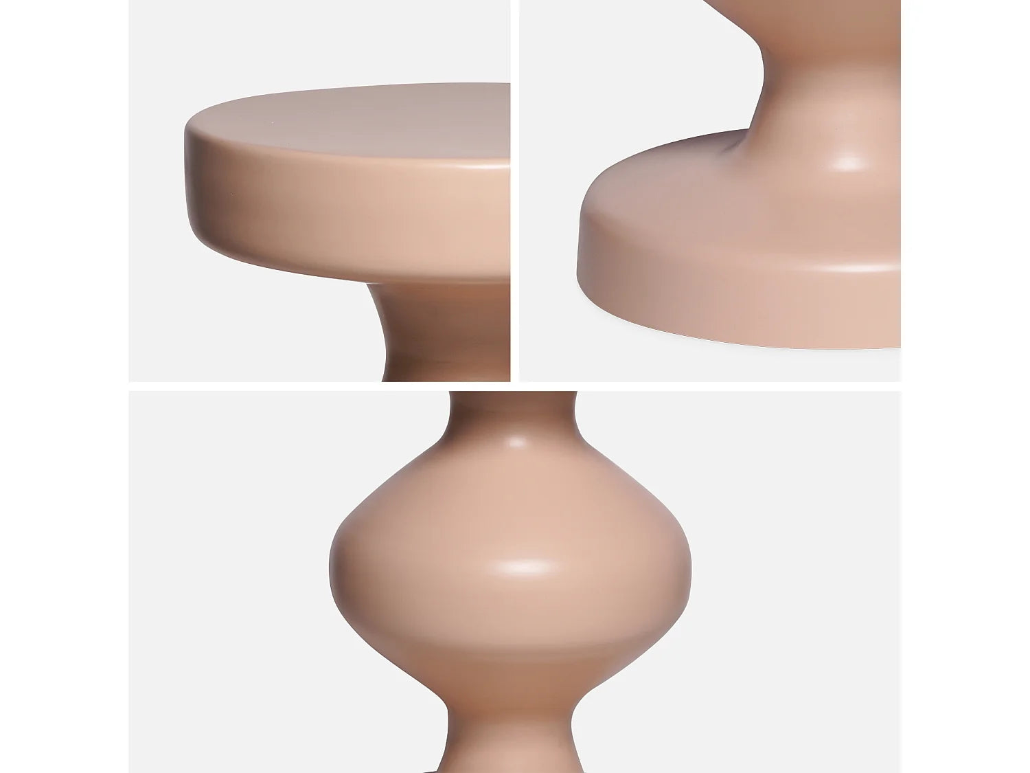 Bout de canapé rond en métal rose – CALLA
