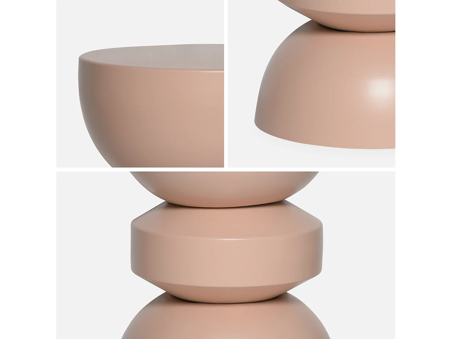 Bout de canapé rond en métal rose – ASSA