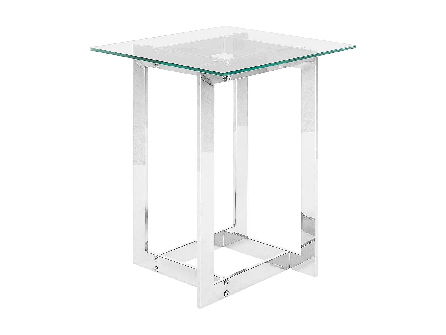 Bout de canapé carré en verre argenté – SILVÉA
