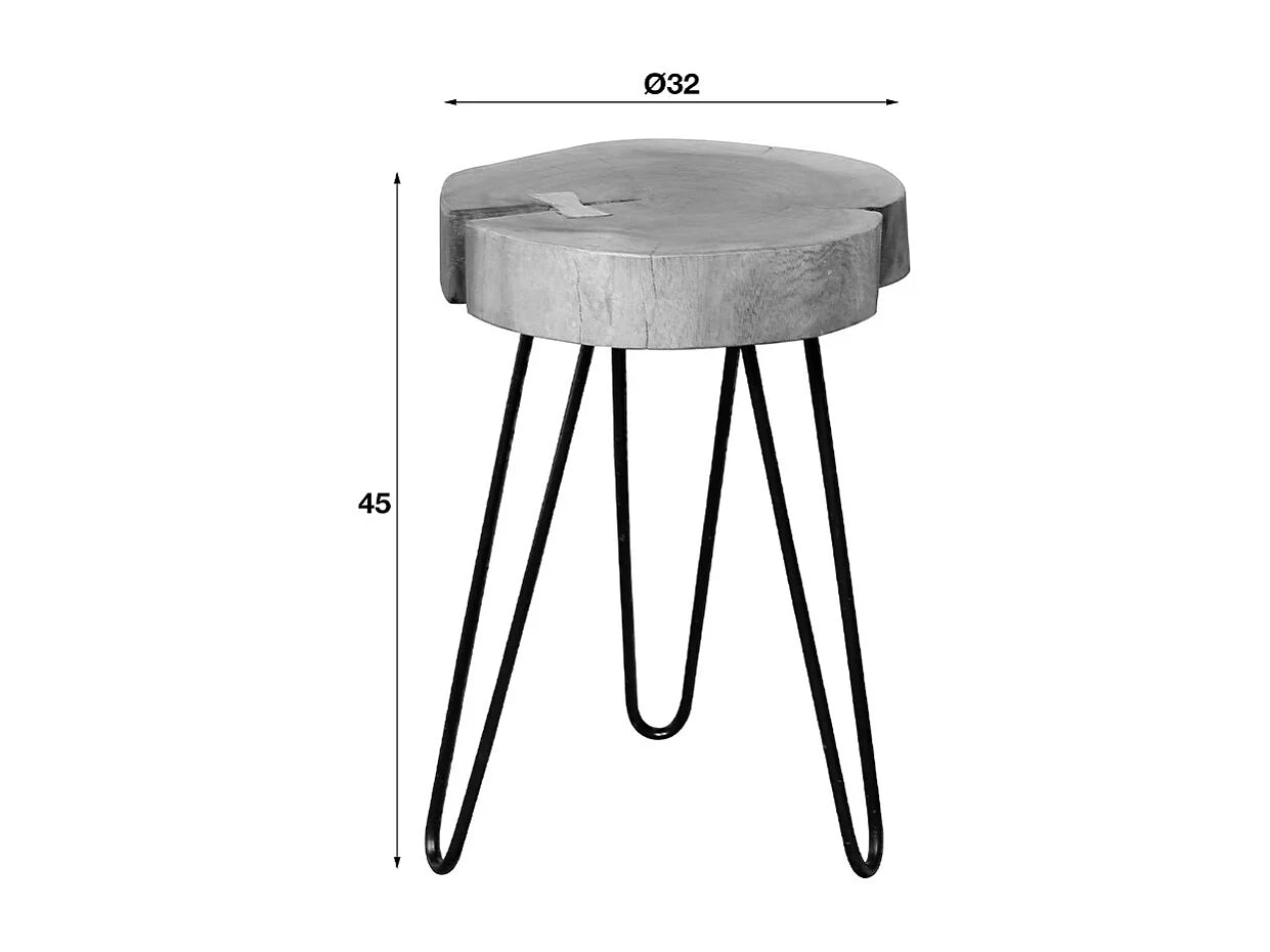 Bout de canapé tronc en bois d'acacia marron – SYLVIO