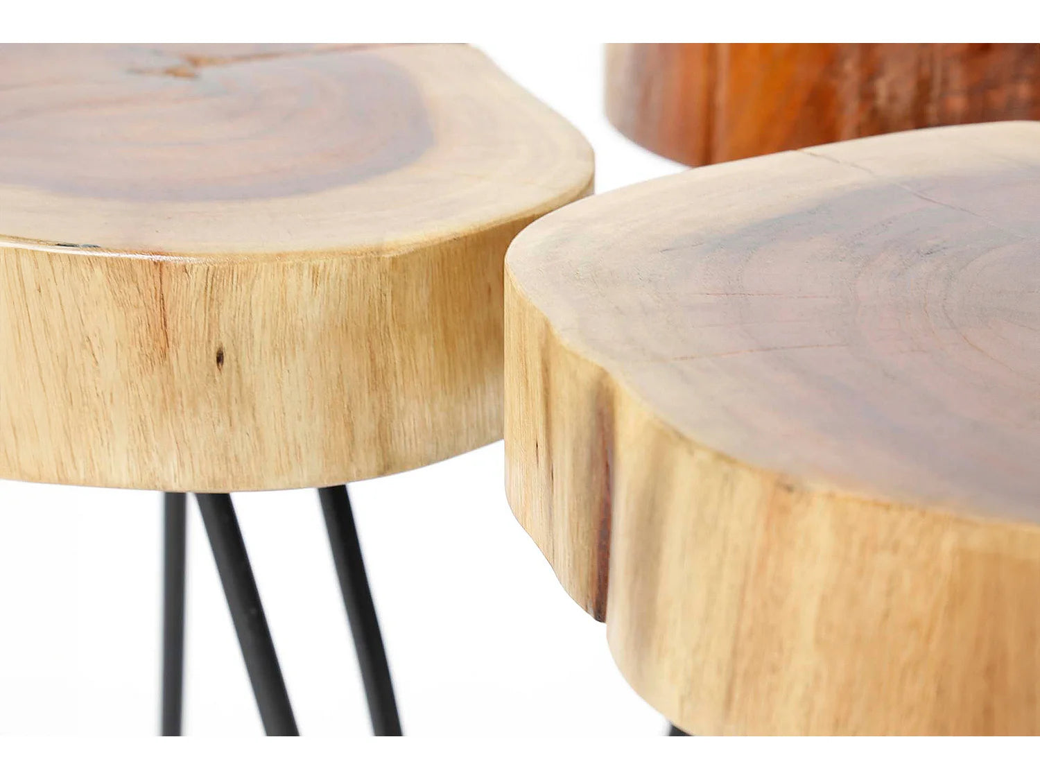 Bout de canapé tronc en bois d'acacia marron – SYLVIO