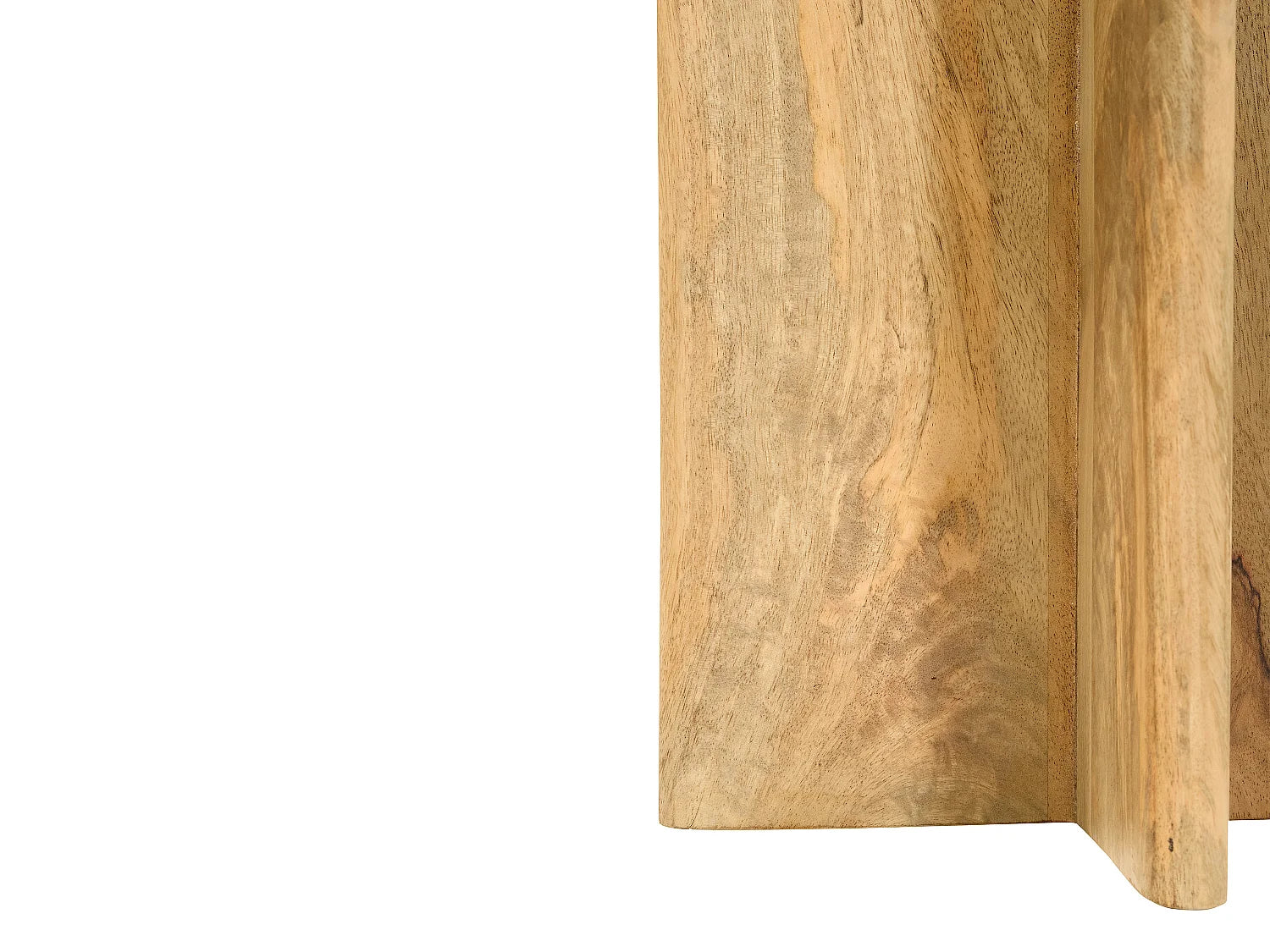 Bout de canapé marbre blanc et bois de manguier – ALBË