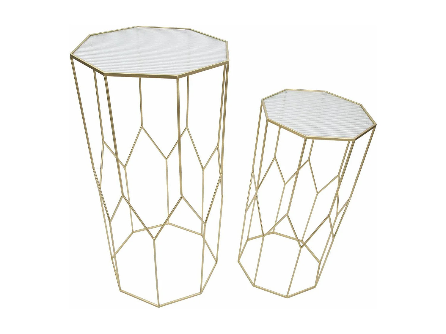 Bout de canapé haut verre doré porte-revues – LUMEA