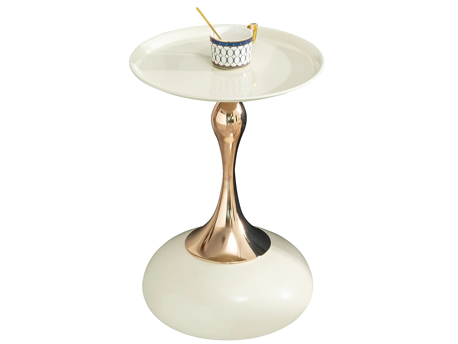 Bout de canapé rond en métal blanc – ALBINA