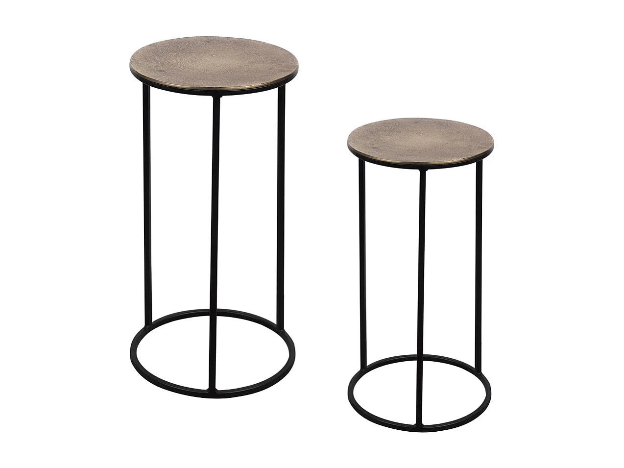Bouts de canapé ronds dorés set artisanal – HASTA