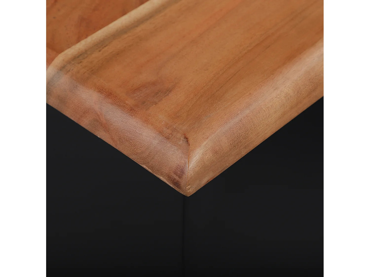 Bout de canapé tabouret bois et métal noir – ACACIA