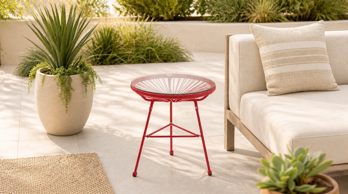 Bout de canapé extérieur résistant – table d'appoint outdoor pour terrasse et jardin