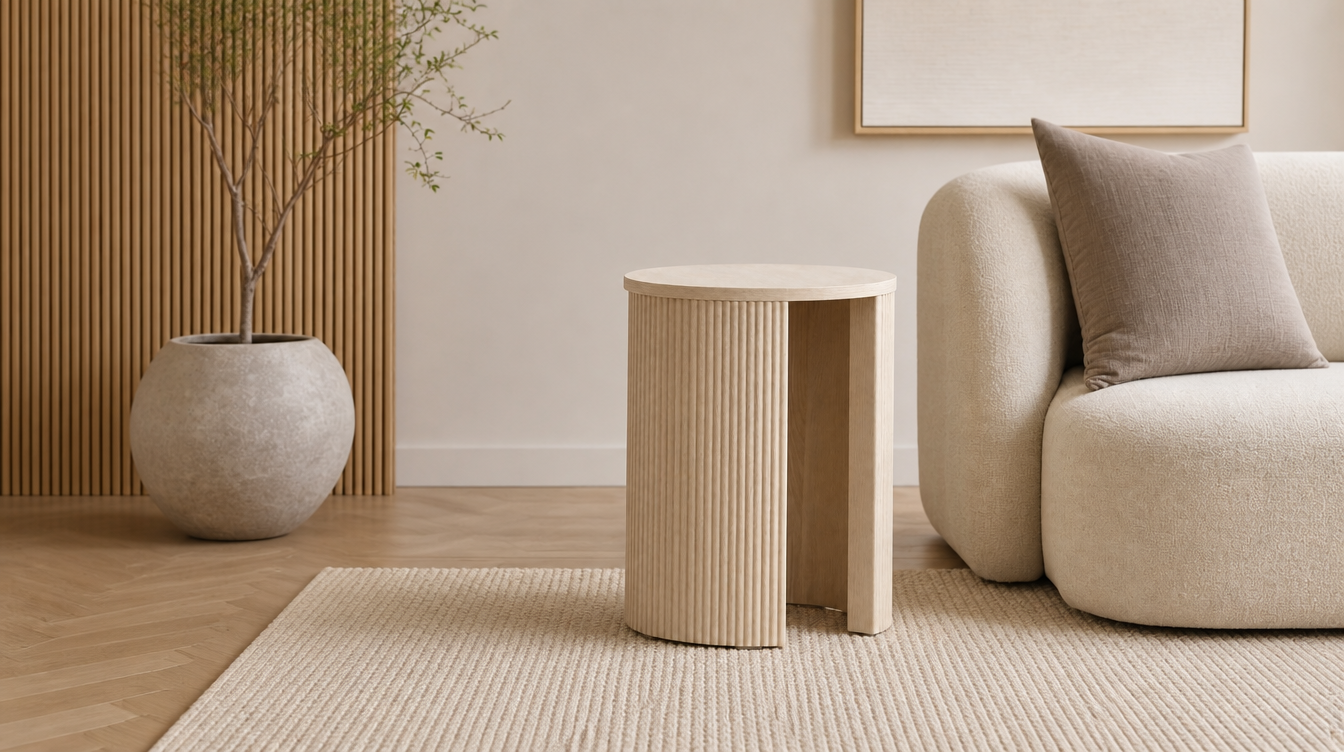 Bout de canapé scandinave minimaliste – table d'appoint nordique pour salon hygge