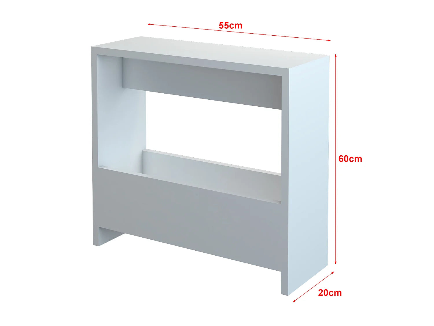 Bout de canapé rectangulaire blanc avec porte-revues – ROSKILDE