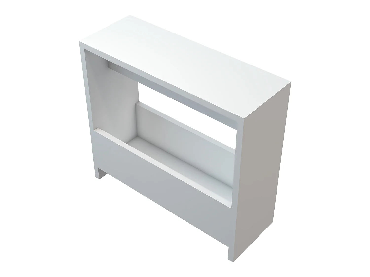 Bout de canapé rectangulaire blanc avec porte-revues – ROSKILDE