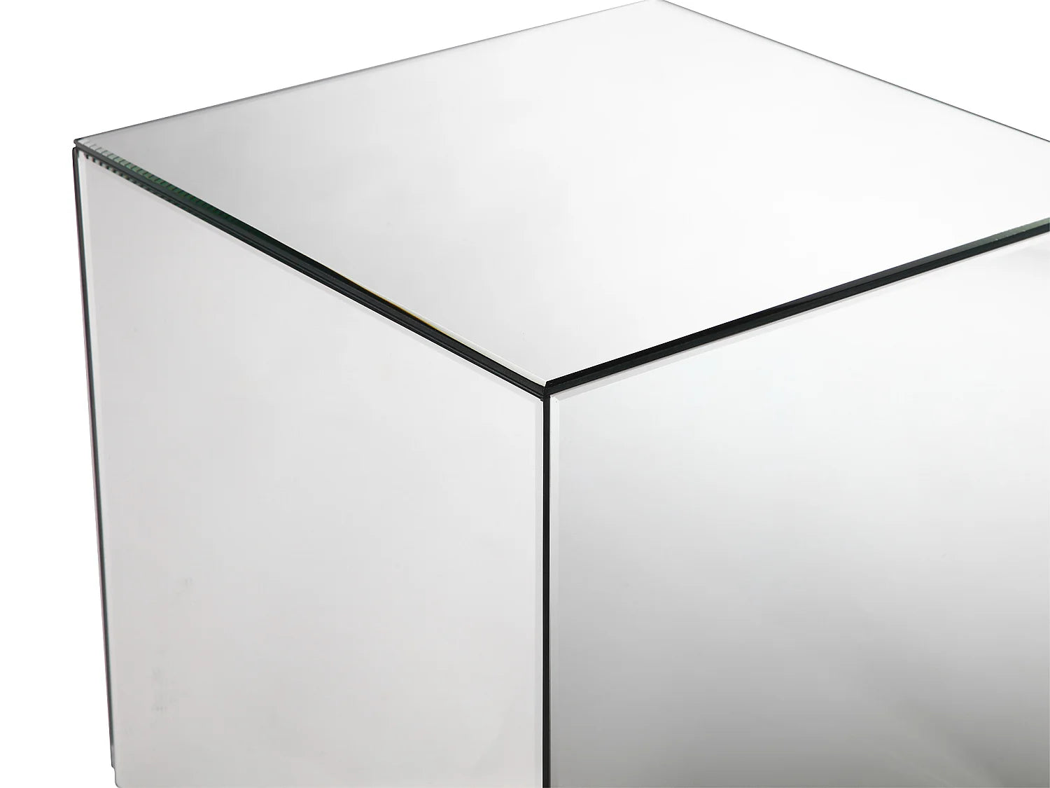 Bout de canapé cube en miroir argent – CUBANE