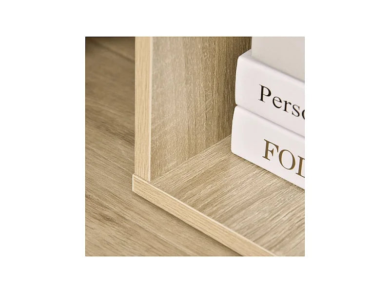 Bout de canapé en bois clair plateau verre – CHÊNIA