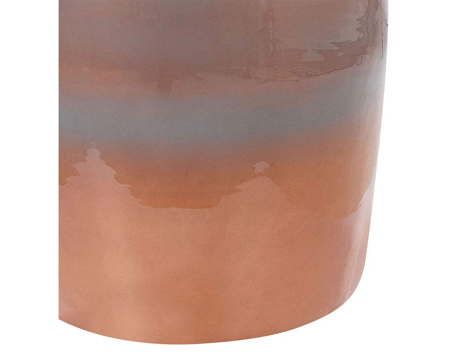 Bout de canapé rond en métal bleu brillant – AZALEA