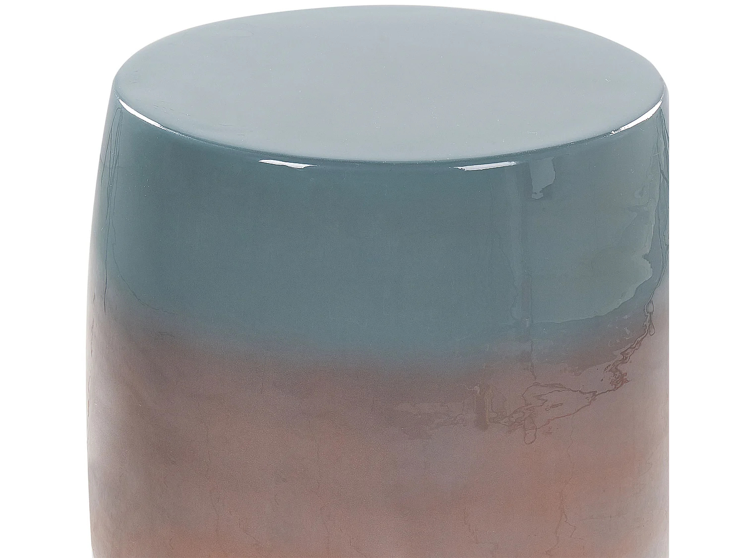 Bout de canapé rond en métal bleu brillant – AZALEA