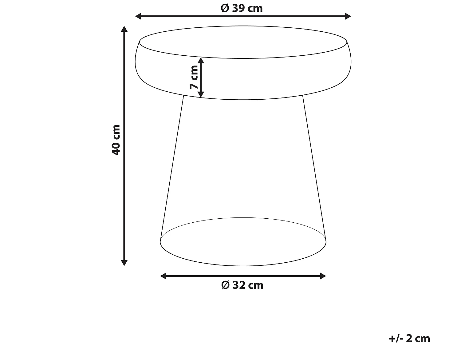 Bout de canapé rond en verre rouge teinté – RUBIS