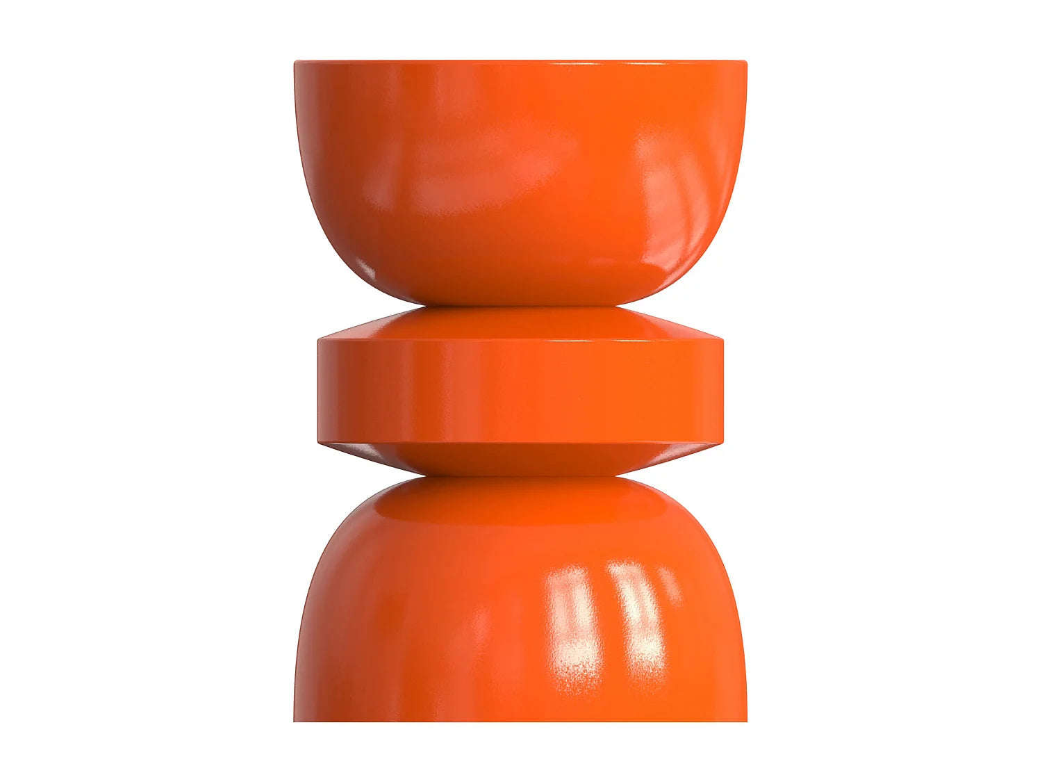 Bout de canapé rond en métal orange brillant – ZESTI