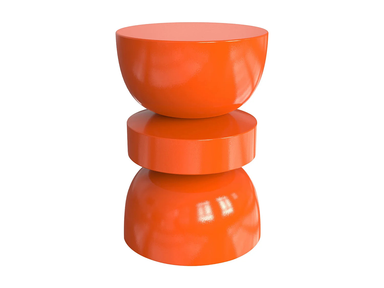 Bout de canapé rond en métal orange brillant – ZESTI