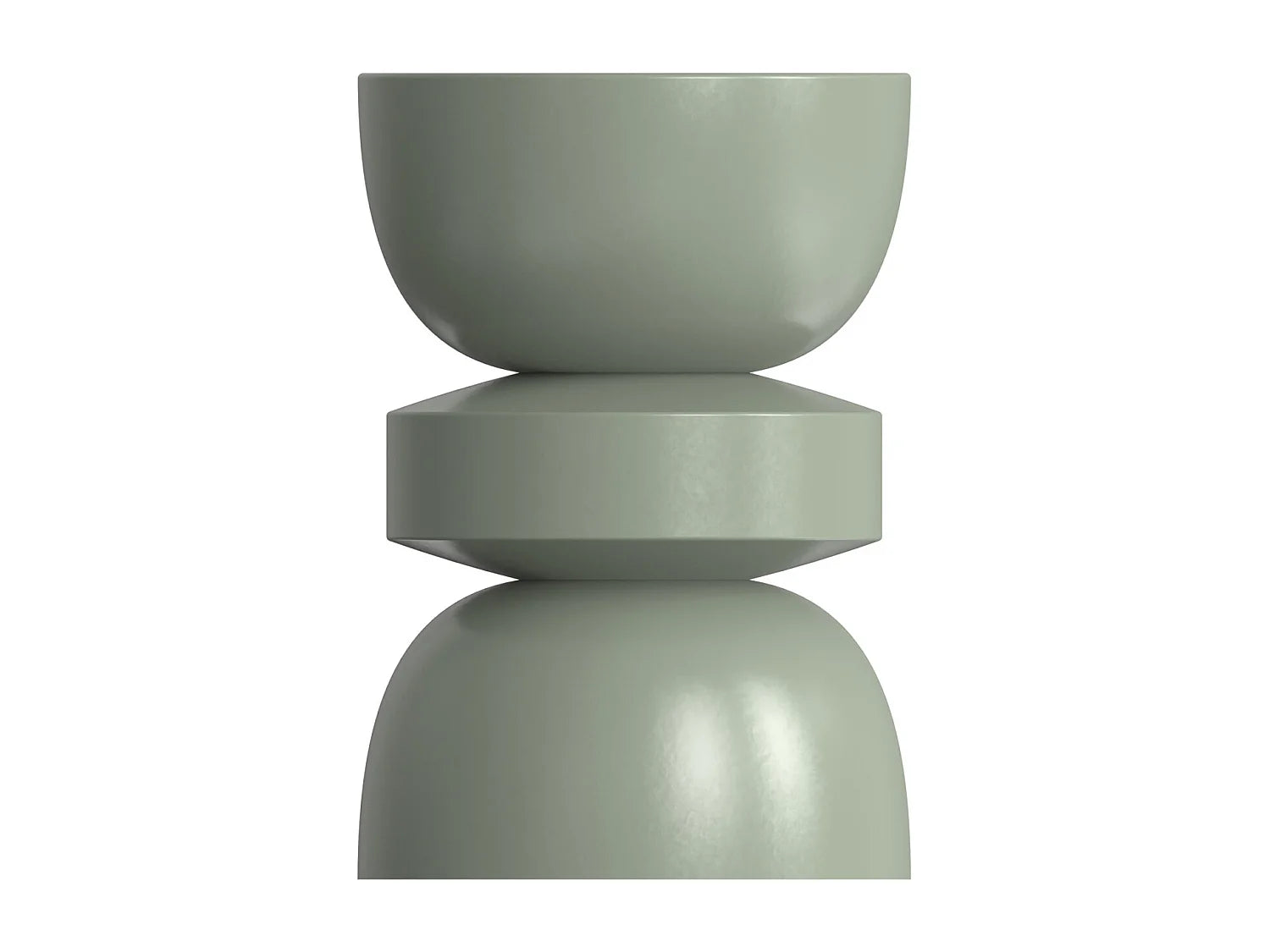 Bout de canapé rond en métal vert kaki brillant – FOLIA