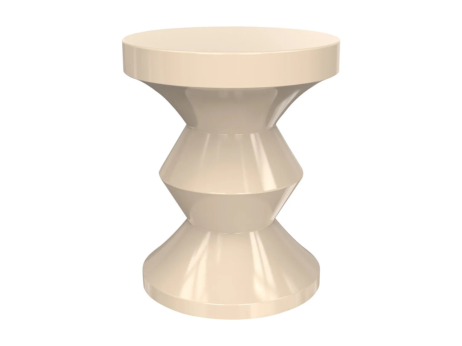 Bout de canapé en métal beige géométrique – ORIA