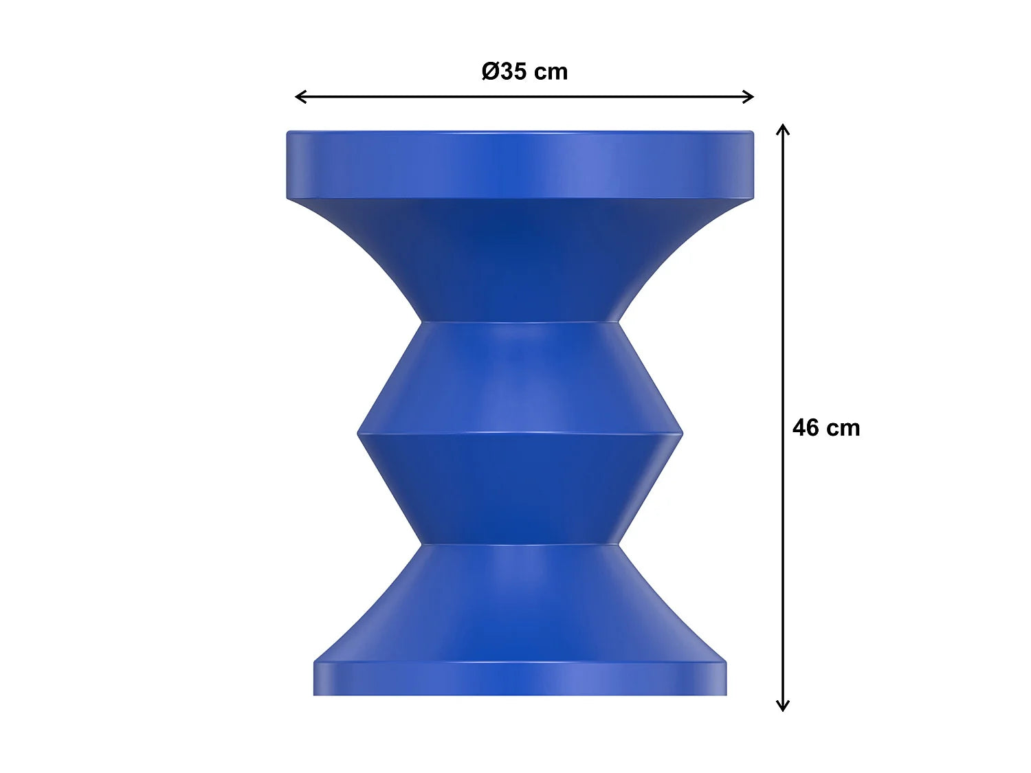Bout de canapé en métal bleu brillant – ZAFFRE