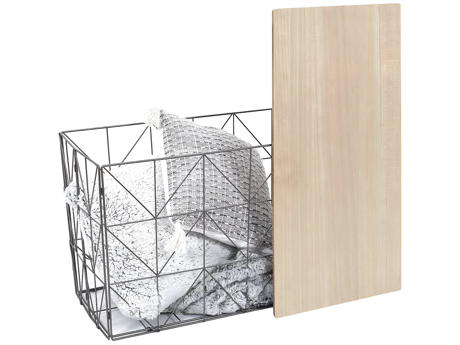 Bout de canapé pliable filaire plateau bois – TWIST